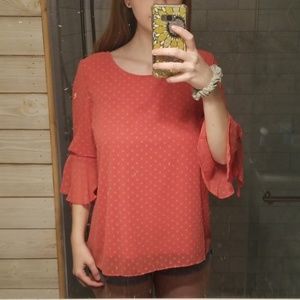 LC Lauren Conrad Coral Loose Blouse